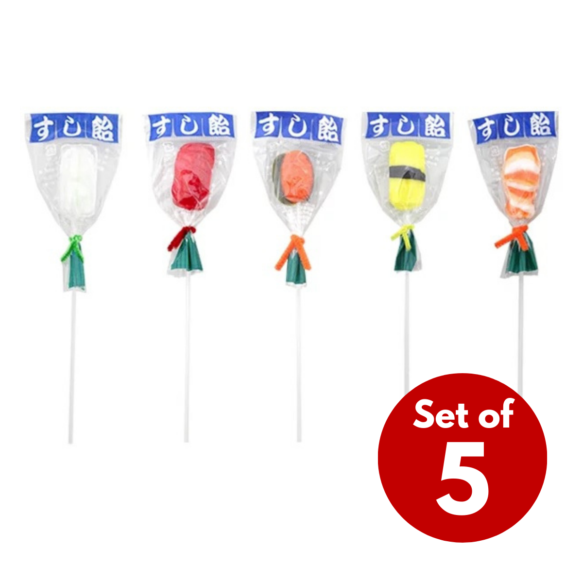 Five-piece set of cute sushi-shaped candy sticks