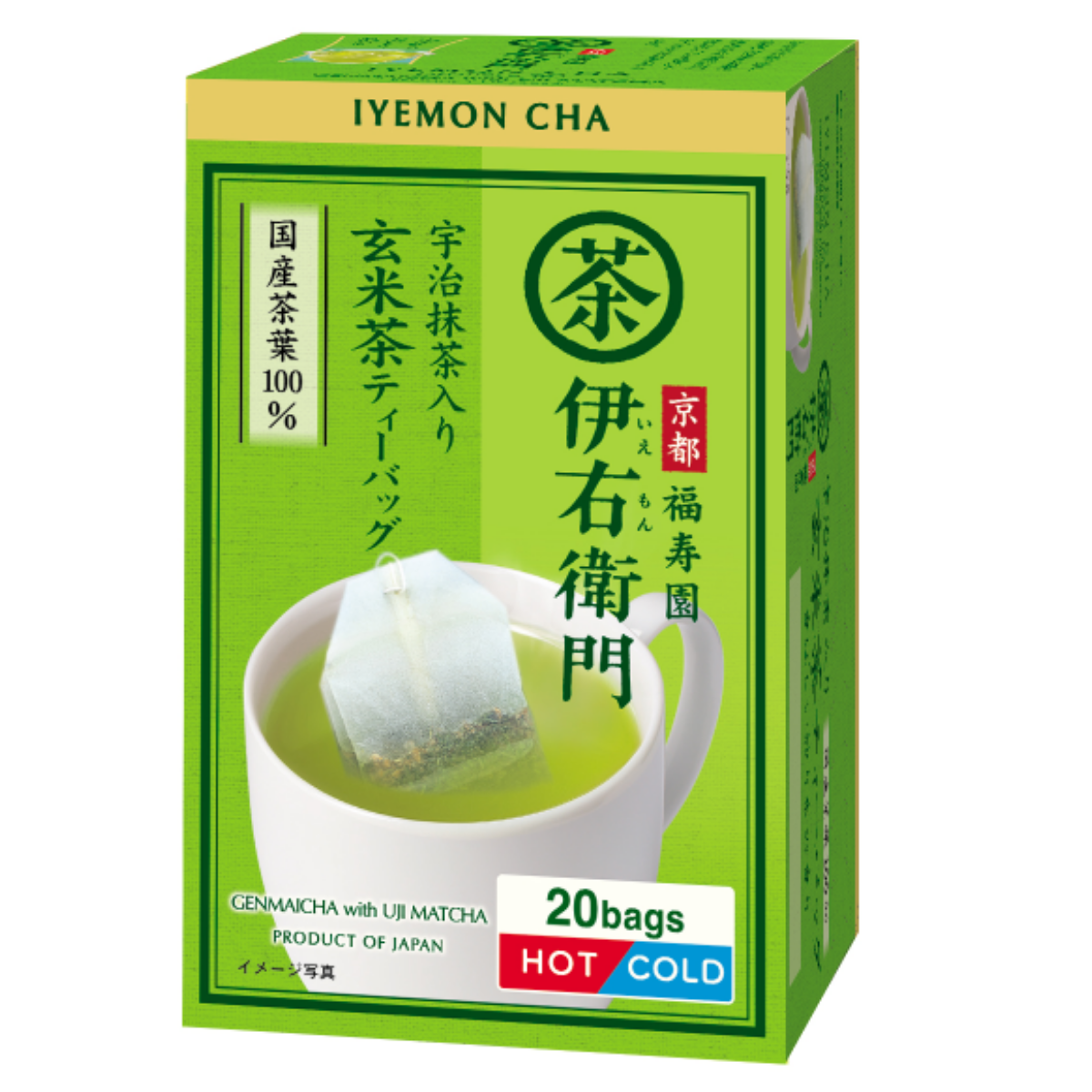 UJINOTSUYU-SEICHA (IYEMON CHA) Japanese Tea Bag: Genmaicha with Matcha