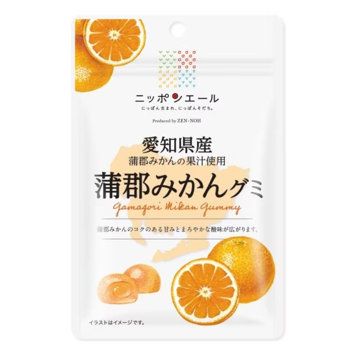 Premium Japanese mikan orange gummy candy, Gamagori citrus from Aichi, soft chewy fruit gummies, authentic imported Japanese snacks gift