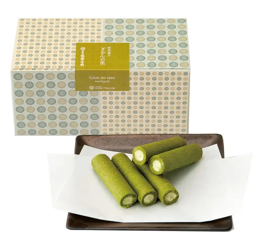 Japanese matcha cookies on a tray with packaging background, highlighting the authentic taste of matcha in the Matcha Delights Set.