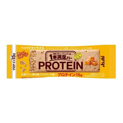 ASAHI GROUP FOOD Ippon Manzoku Bar with Protein: Baked Caramel