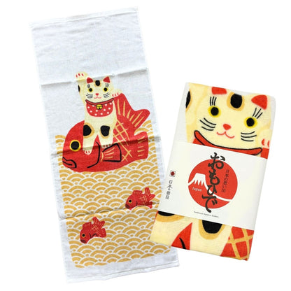 HAIMEN Japanese Gauze Face Towel Lucky Cat Big Catch