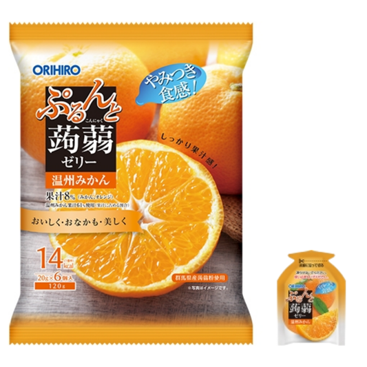 ORIHIRO Konjac Jelly Low Calorie Jelly with Fruit Juice -Unshu Orange