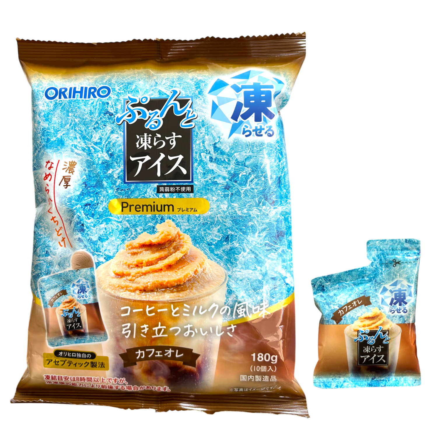 ORIHIRO Agar Jelly Ice (Freeze and Eat) - Cafe au Lait