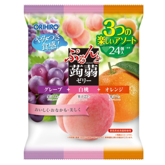 ORIHIRO Konjac Jelly White Peach & Orange & Grape