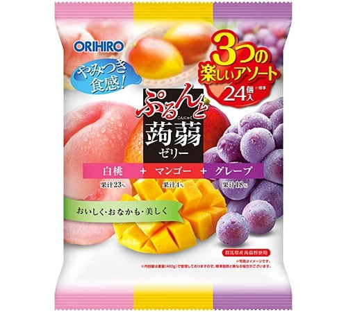 Konjac Jelly White Peach & Mango & Grape 24P