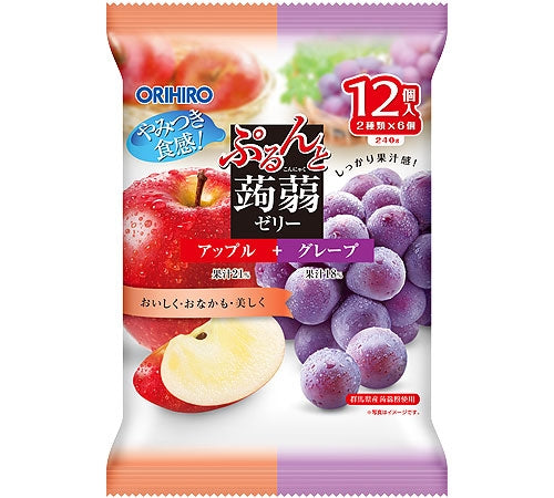 Konjac Jelly Apple & Grape 12P