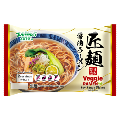 Zelico Takumi Vegan RAMEN 2 servings : Vegetarian Soy Sauce Flavor