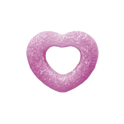 Heart-shaped gummy candy with a sugar coating