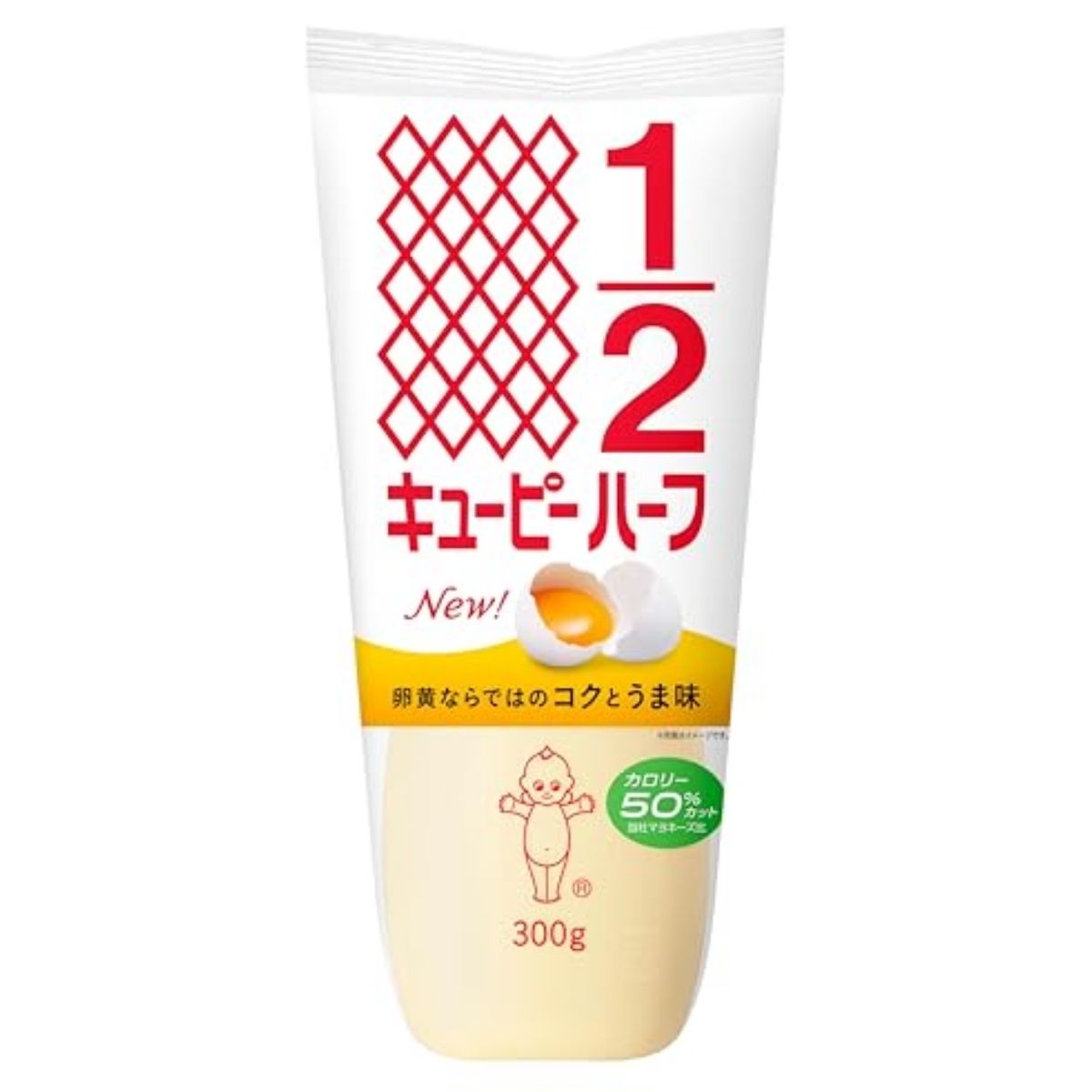 Kewpie Half Mayonnaise Japanese version 300g, 50% fewer calories, rich egg yolk flavor, authentic imported Japanese condiment