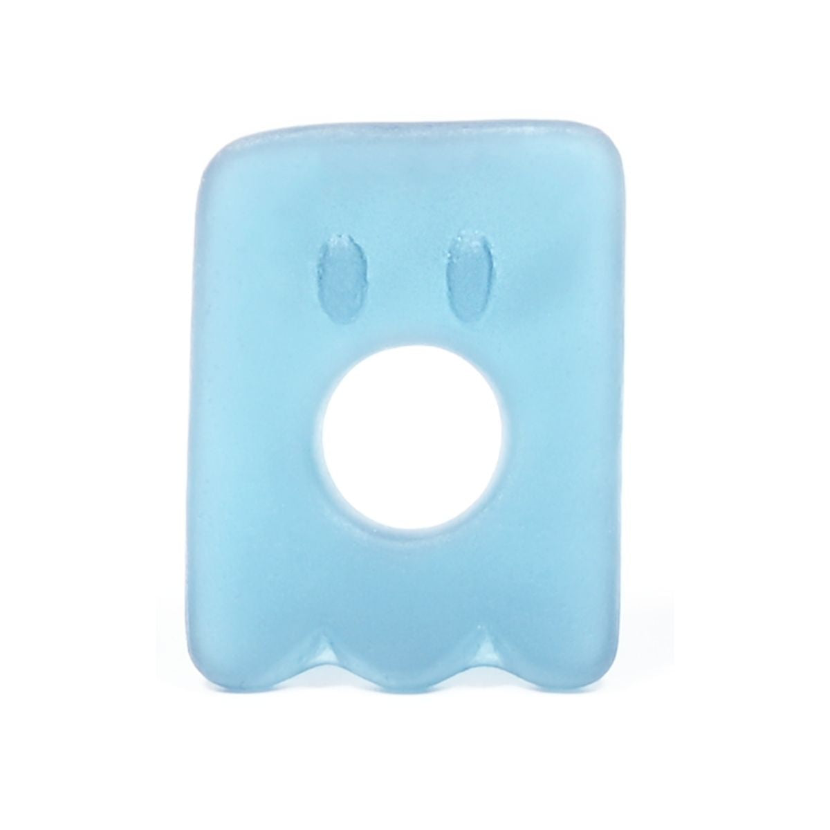 Ghost-shaped soda gummy candy with a firm chewy texture