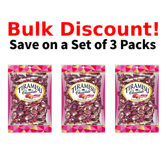 Tiramisu chocolate strawberry flavor 3-pack set in pink packaging.