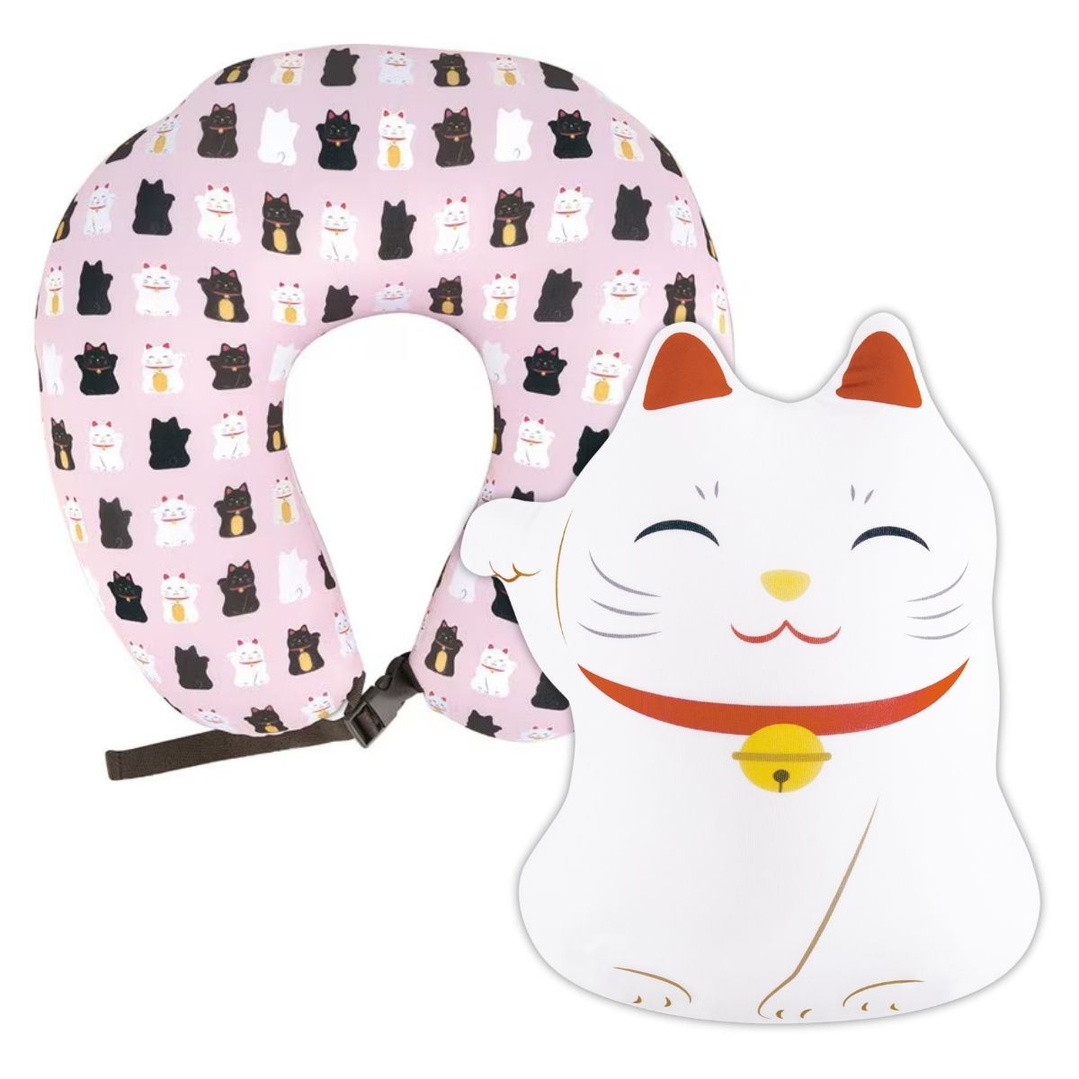 KISHIMA Lucky Cat 2-Way Travel Neck Pillow