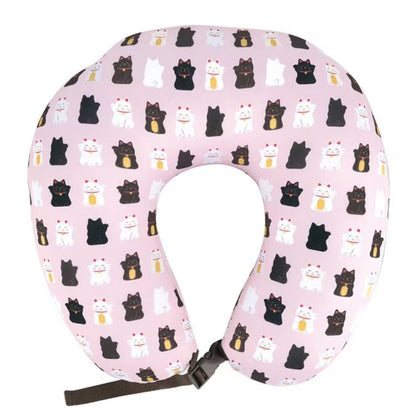 KISHIMA Lucky Cat 2-Way Travel Neck Pillow