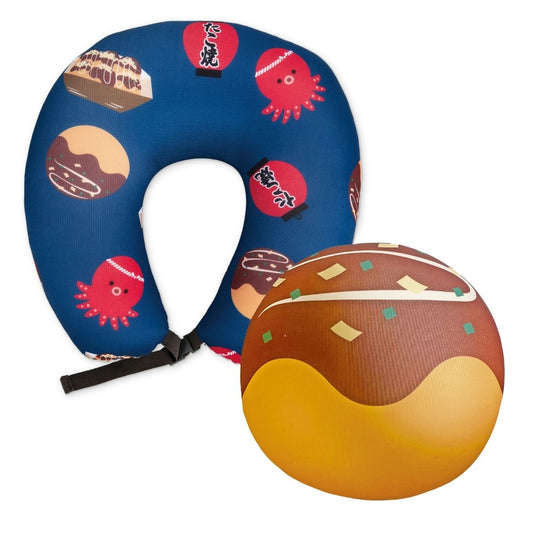 KISHIMA Takoyaki 2-Way Travel Neck Pillow