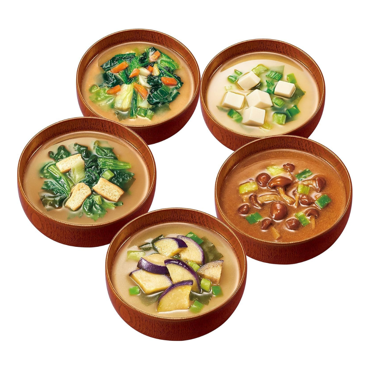 5 varieties of Japanese freeze-dried miso soup