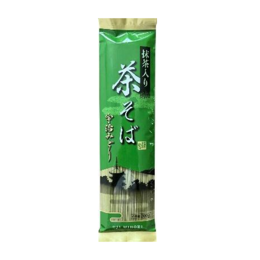 KANESU SEIMEN Tea-flavored Cha Soba Noodle Uji-midori