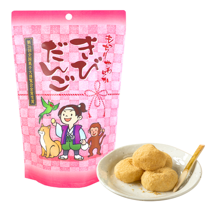 Japanese Kibidango, soft chewy millet rice cake candy, traditional Japanese sweet, authentic imported confectionery