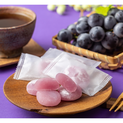 Kyoho grape mochi, soft chewy Japanese rice cake candy with sweet grape flavor