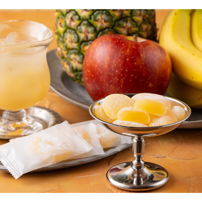 Mixed fruit juice mochi, soft chewy Japanese rice cake candy with sweet fruit flavor