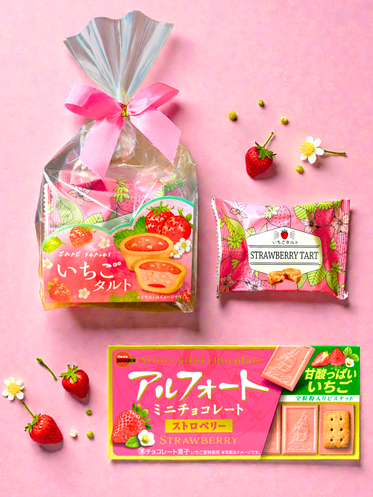 Japanese Snack Party Box Strawberry flavor sweets